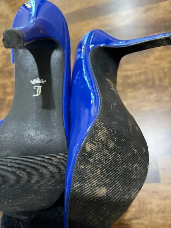 Juicy Couture Royal Blue Patent Pointed-Toe Stiletto Heels - Picture 4 of 5